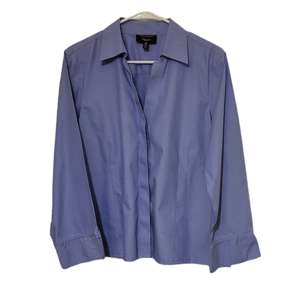 Foxcroft Non Iron Fitted Fit button down blouse size 14